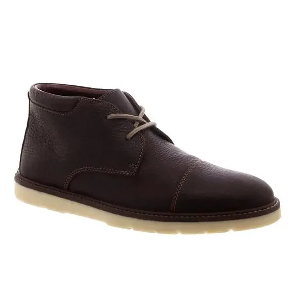 Clarks Mens 11.5 Grandin Tumbled Leather Chukka Boots High Top Sneakers Brown - Picture 1 of 7